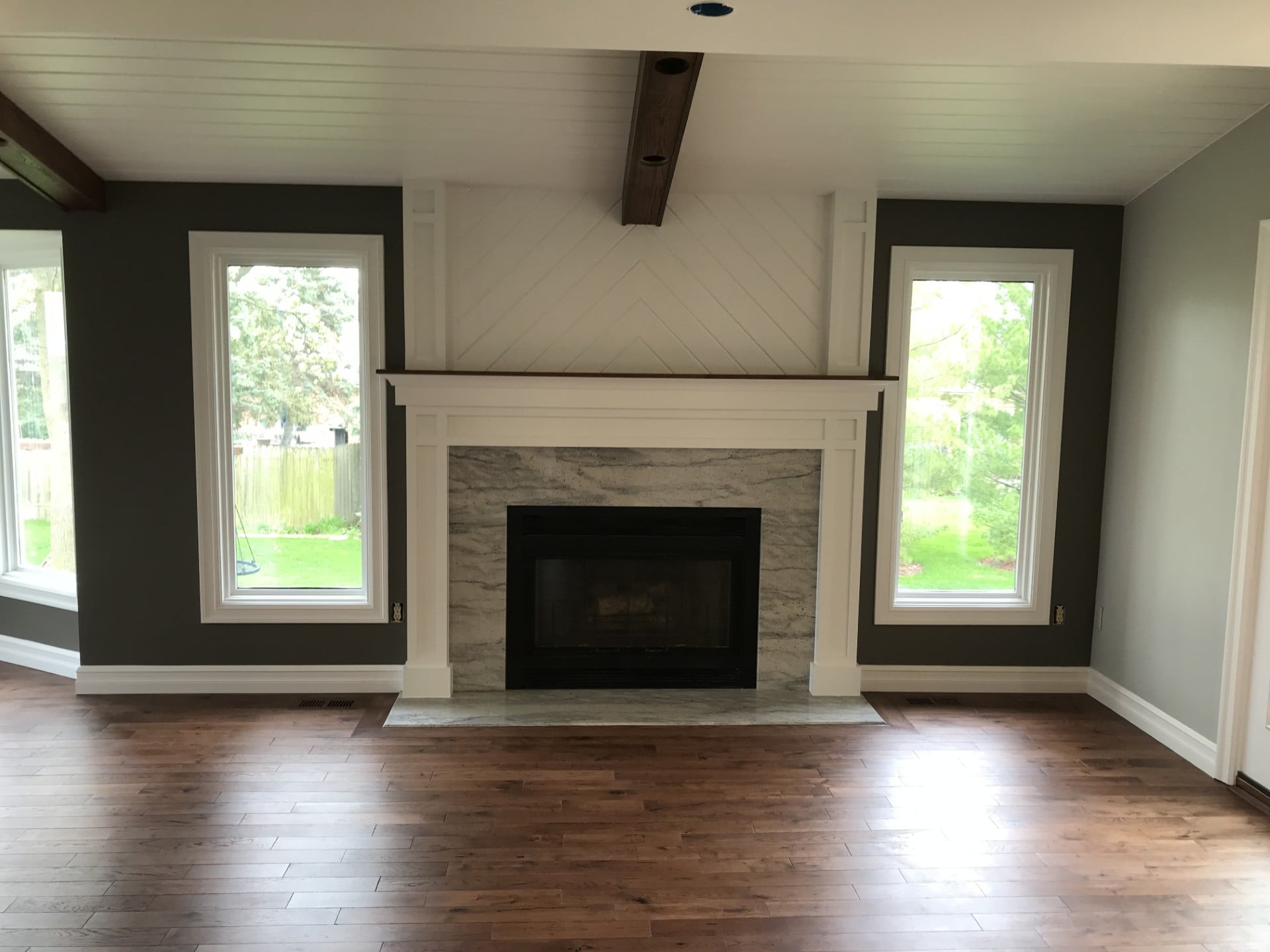 Living Room Renovation : Craftsman Fireplace & Shiplap Accent Wall by JD Contracting LLC